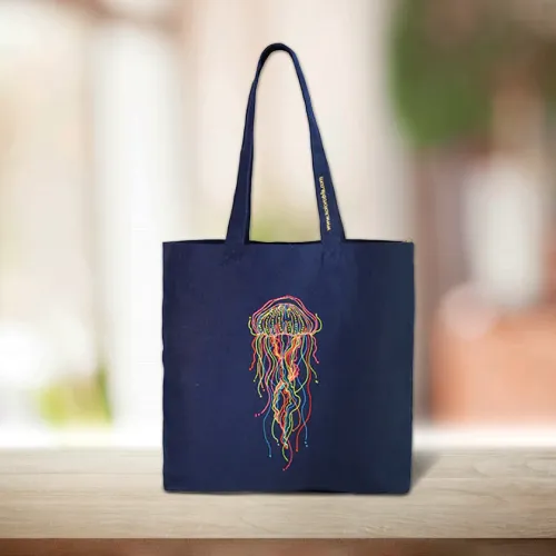 Dhaga Raga Embroidery Jellyfish Jhola Bag