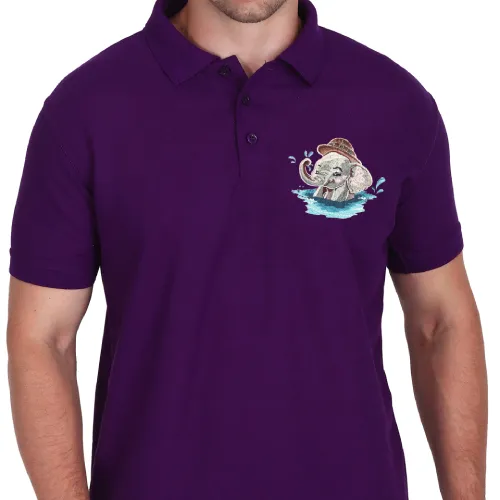 Dhaga Raga Embroidery Purple T Shirts T Shirt Embroidered