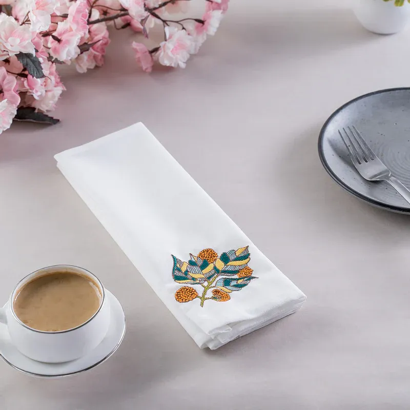 Dhagaraga Table Napkins Floral Marigold