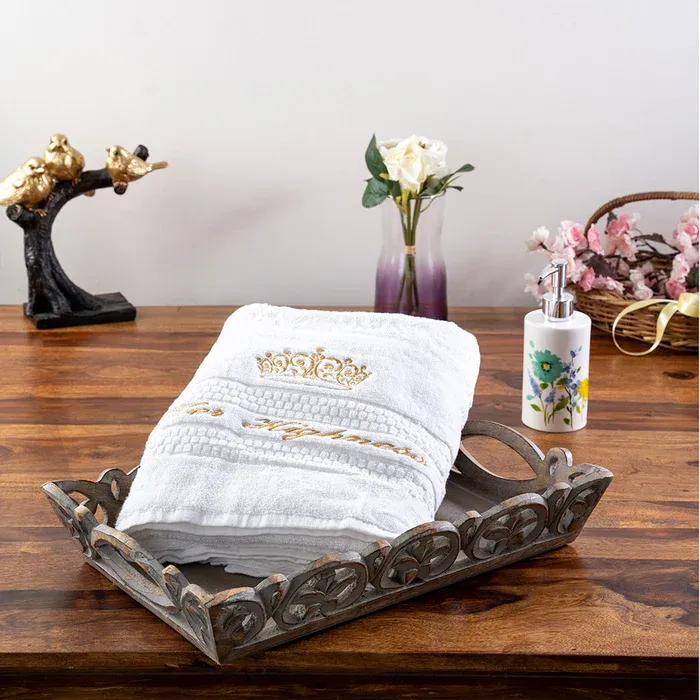 Dhaga Raga Embroidery Bath Towels Her Highness