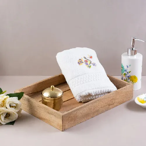 Dhaga Raga Embroidery Hand Towels Floral Fantasy