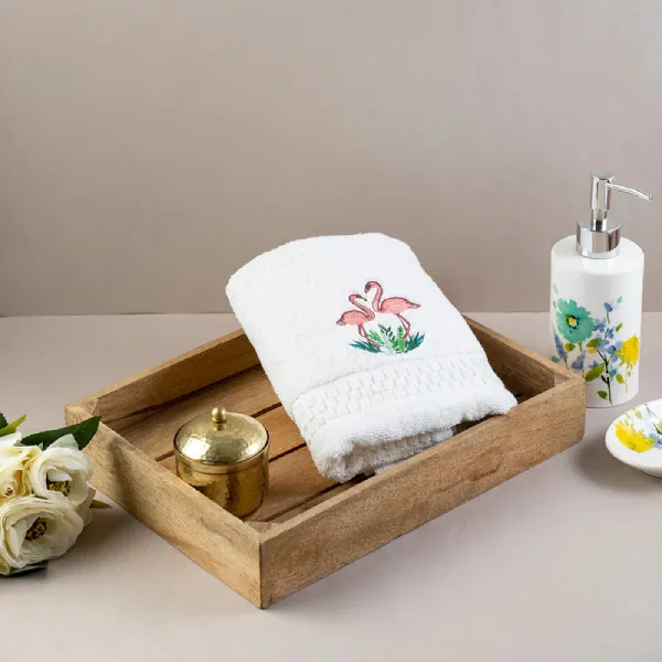 Dhagaraga Hand Towel Tropical Flamingos