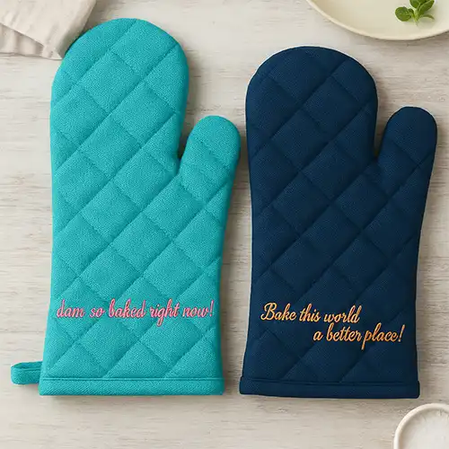 Custom Embroidered Oven Mittens