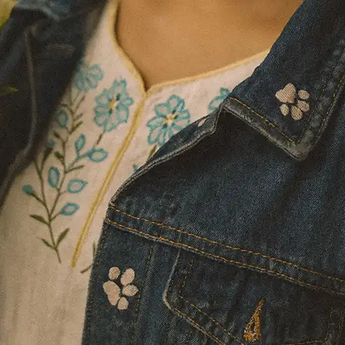 Paws Embroidered On A Jacket