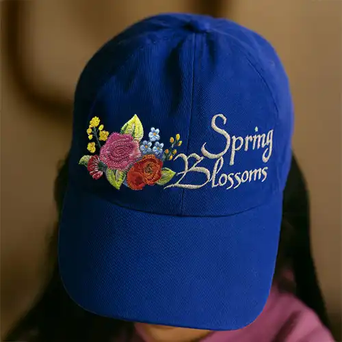 Personalised Embroidered Floral Cap