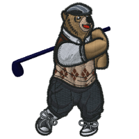 Golfing Grizzly Bear