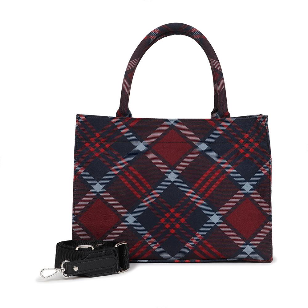 Maroon Tartan Handbag Medium