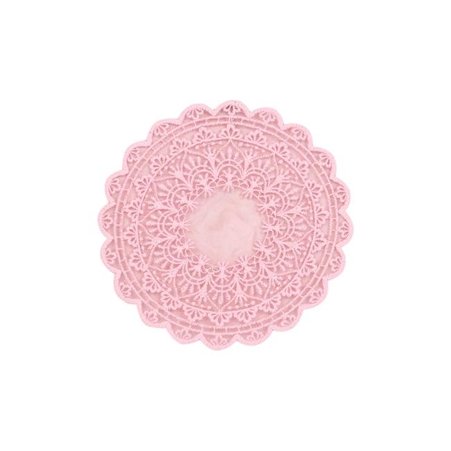 Pink Embroidered Coaster