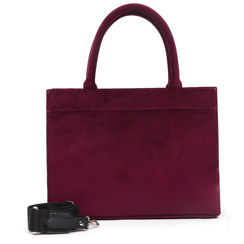 Maroon Velvet Handbag