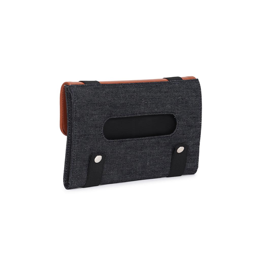 Denim Black and Brown Tissue Cover for Car Visor