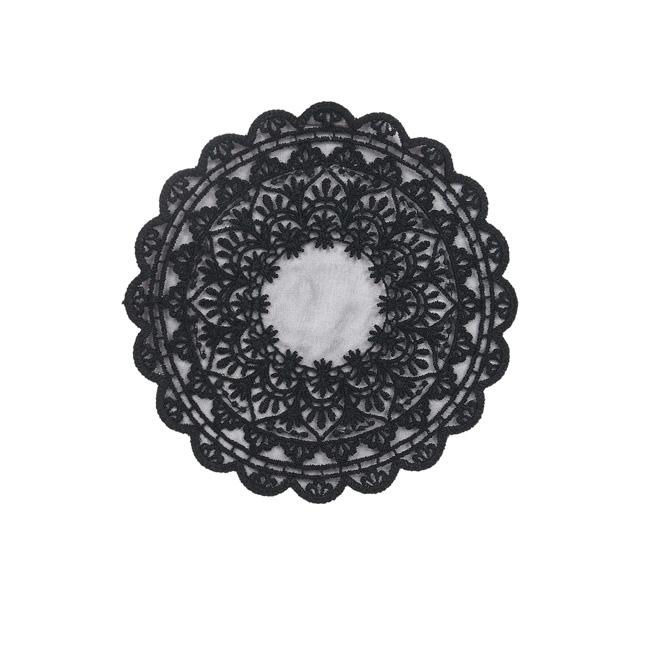 Black Embroidered Coaster