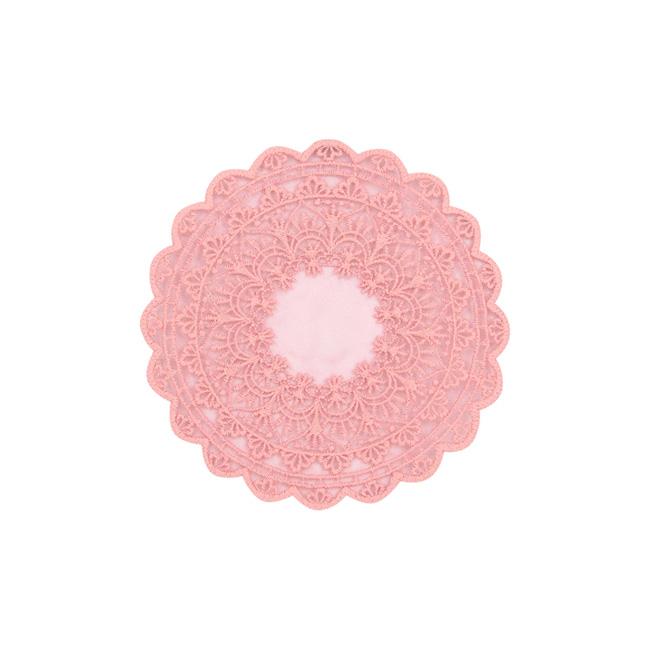 Classic Pink Embroidered Coaster