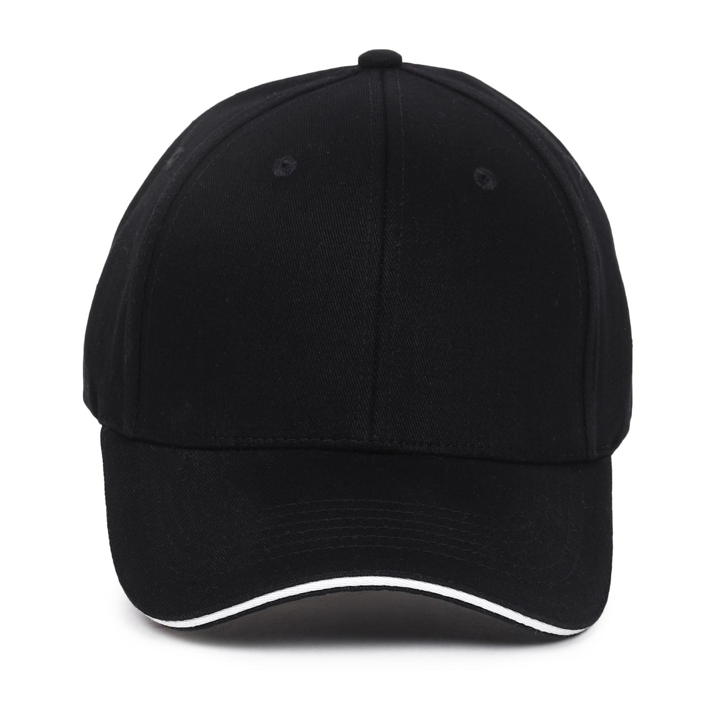 Black with White Lining Baseball Cap
